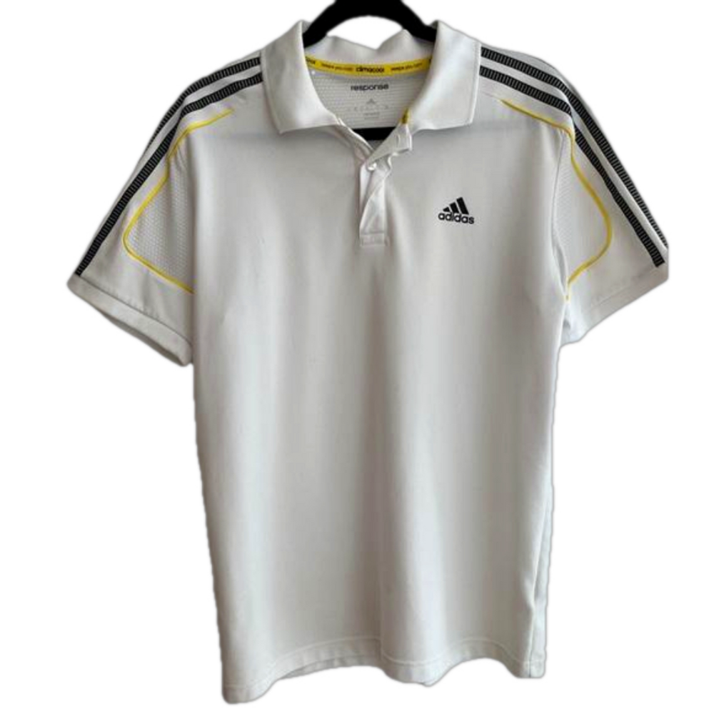 ADIDAS Response Climacool Polo Shirt Three Stripe Sleeve Tennis Golf Athleisure